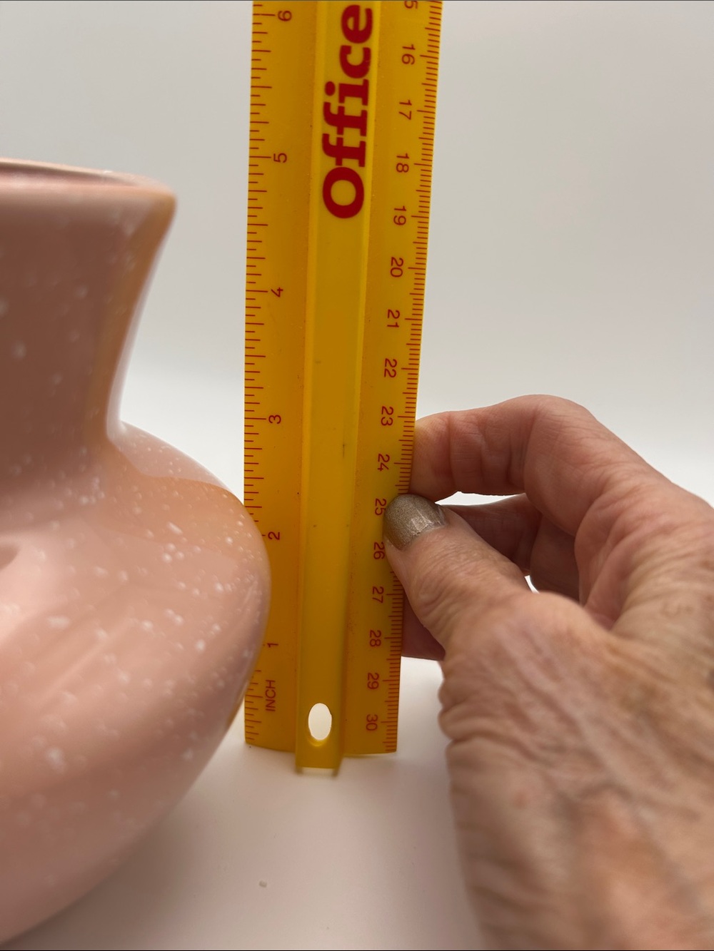 Anthropologie Ceramic Vase Pink Spattered White Guilded Orchid NWOB - Picture 8 of 9